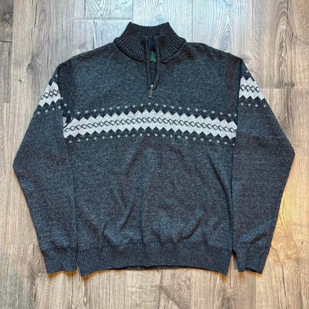 Stillwater Supply Co. Vintage Y2K Fair Isle Quarter Zip Sweater XL